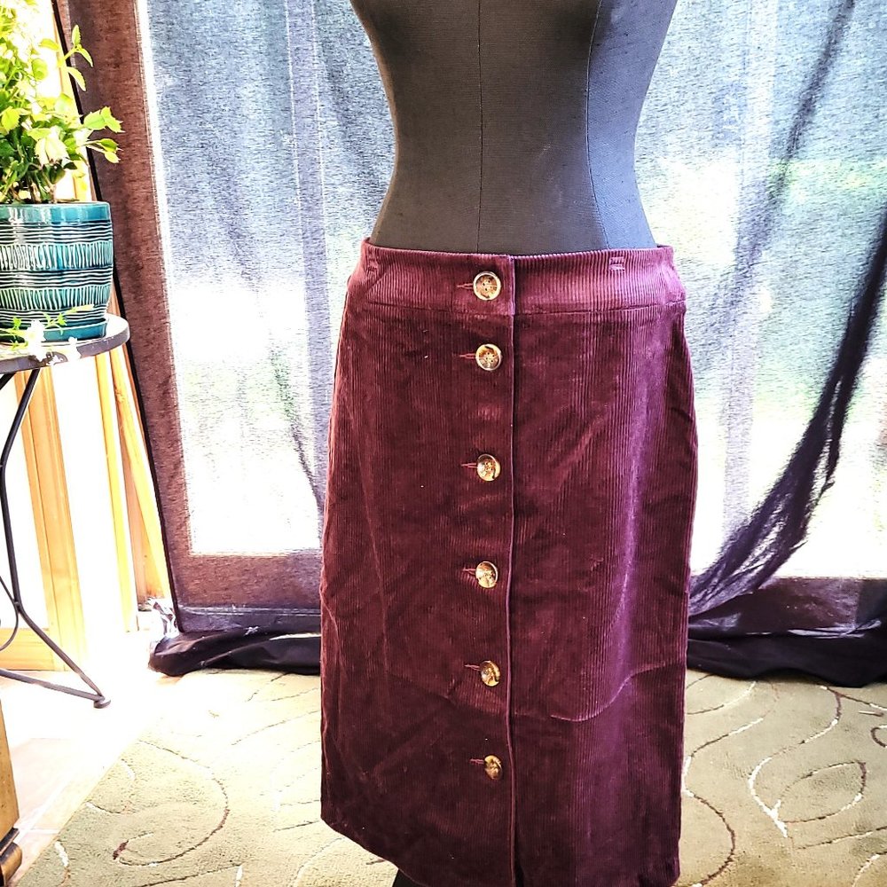 Express Deep Purple Corduroy Skirt